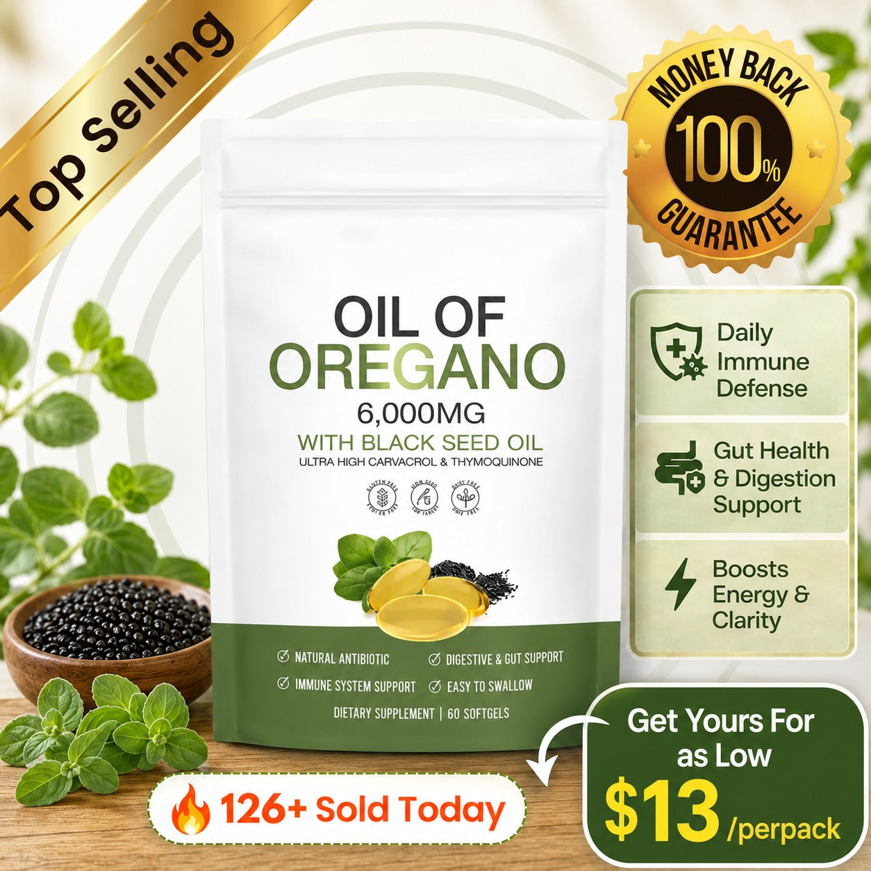 Resilla Anti-Inflammation Oil Of Oregano Softgels